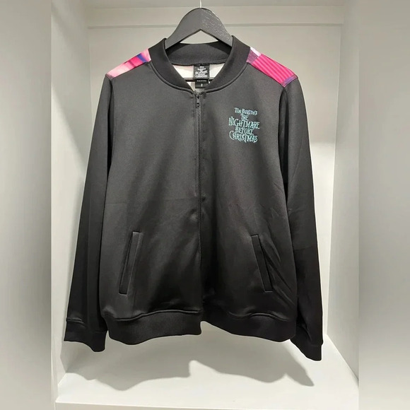 Disney Nightmare Before Christmas Black Scuba Bomber Jacket plus size 2 2X NEW - Picture 1 of 9